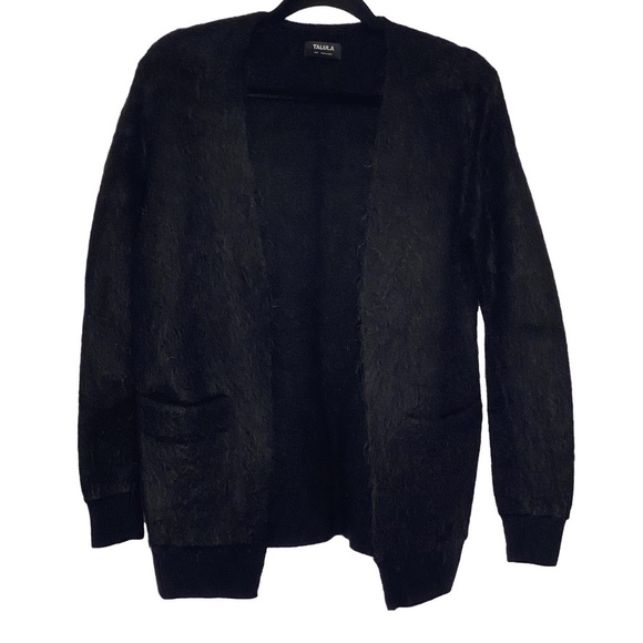 NWOT TALULA x ARITZIA Mohair Merino Wool Blend Black Open Pocket Cardigan XXS - Picture 9 of 16